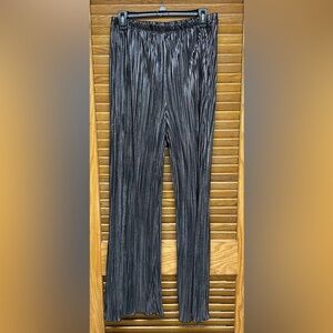 Lush Black and Silver Pleated Pants